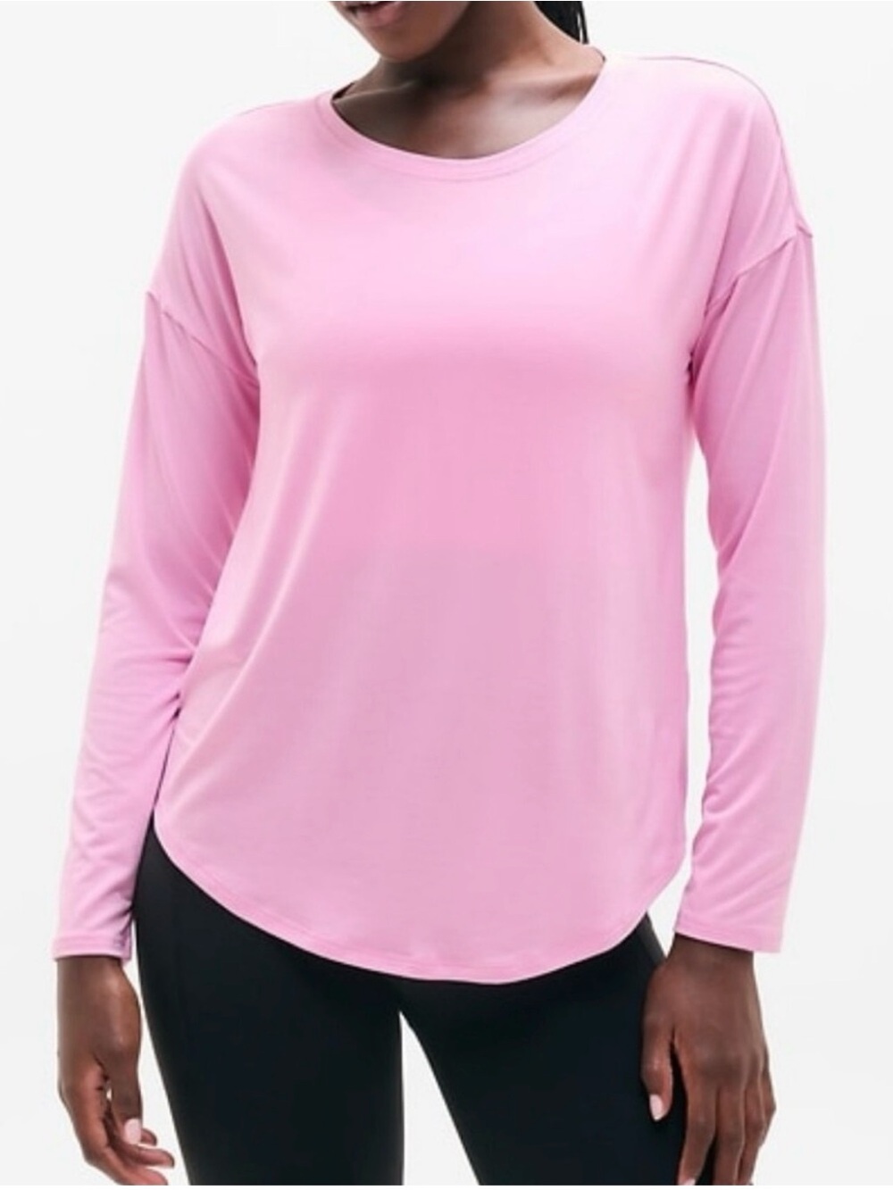 Athleta Move With Ease Long Sleeve Top- pink - plus size 1X